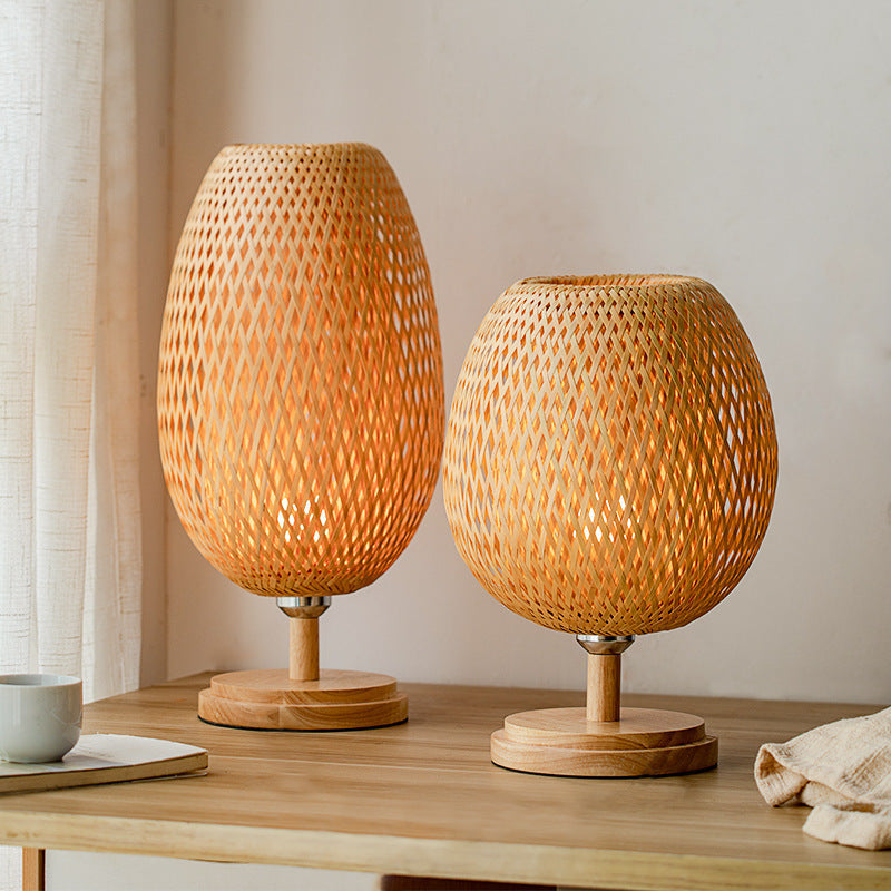 Jar Bamboo Solid Wood Table Lamp