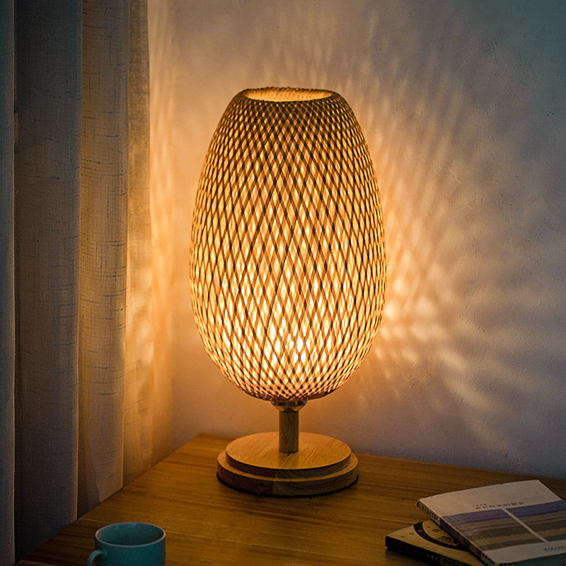 Jar Bamboo Solid Wood Table Lamp