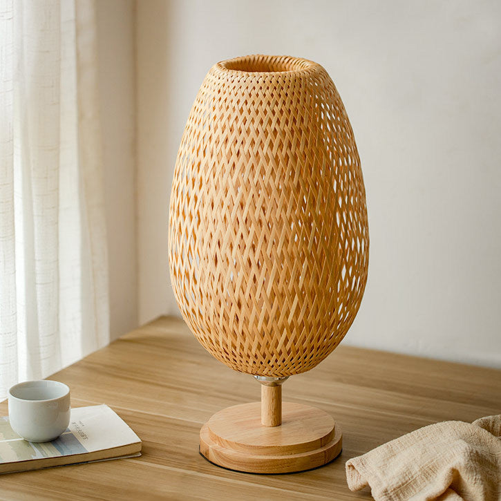 Jar Bamboo Solid Wood Table Lamp