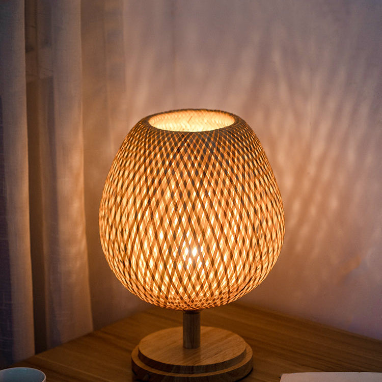 Jar Bamboo Solid Wood Table Lamp