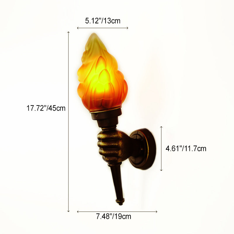 Torchbearer Aluminum Glass Hallway Wall Lamp