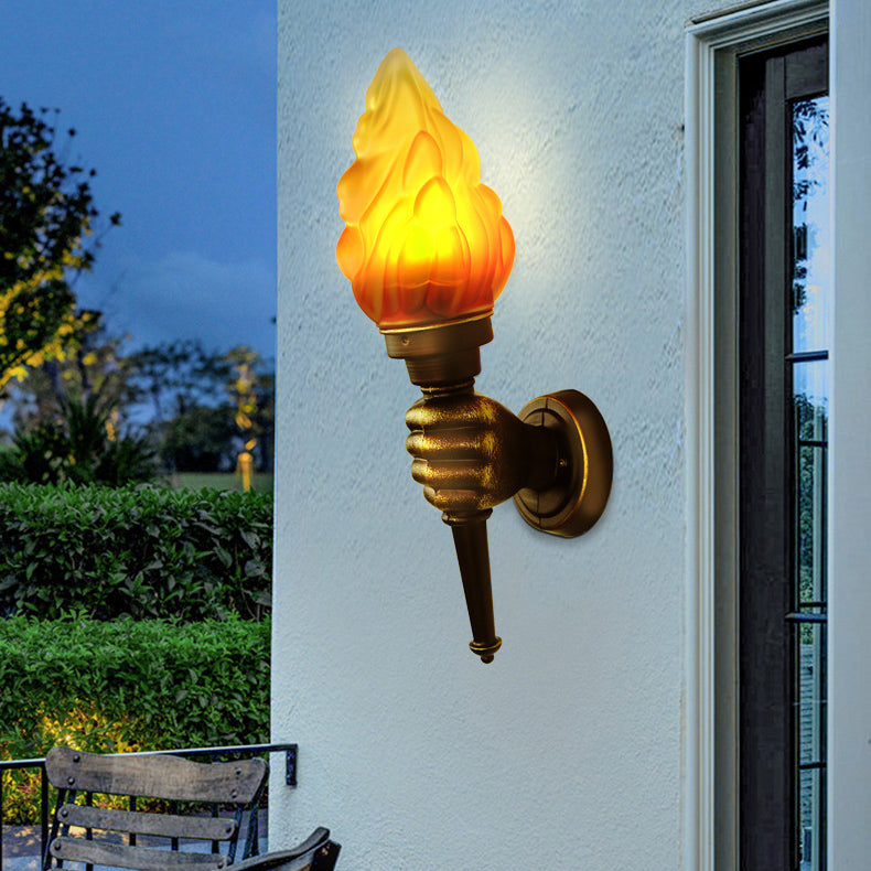 Torchbearer Aluminum Glass Hallway Wall Lamp