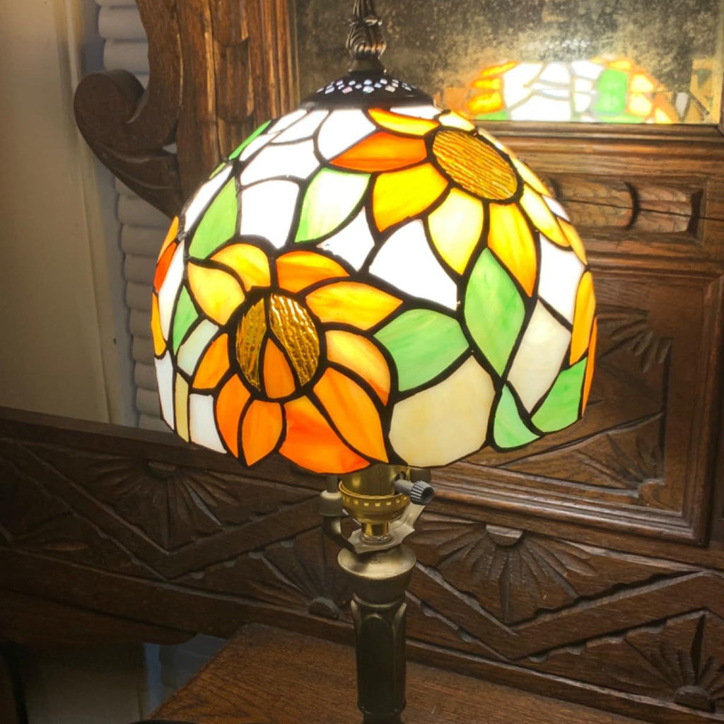 Dome Metal Glass Bedroom Table Lamp