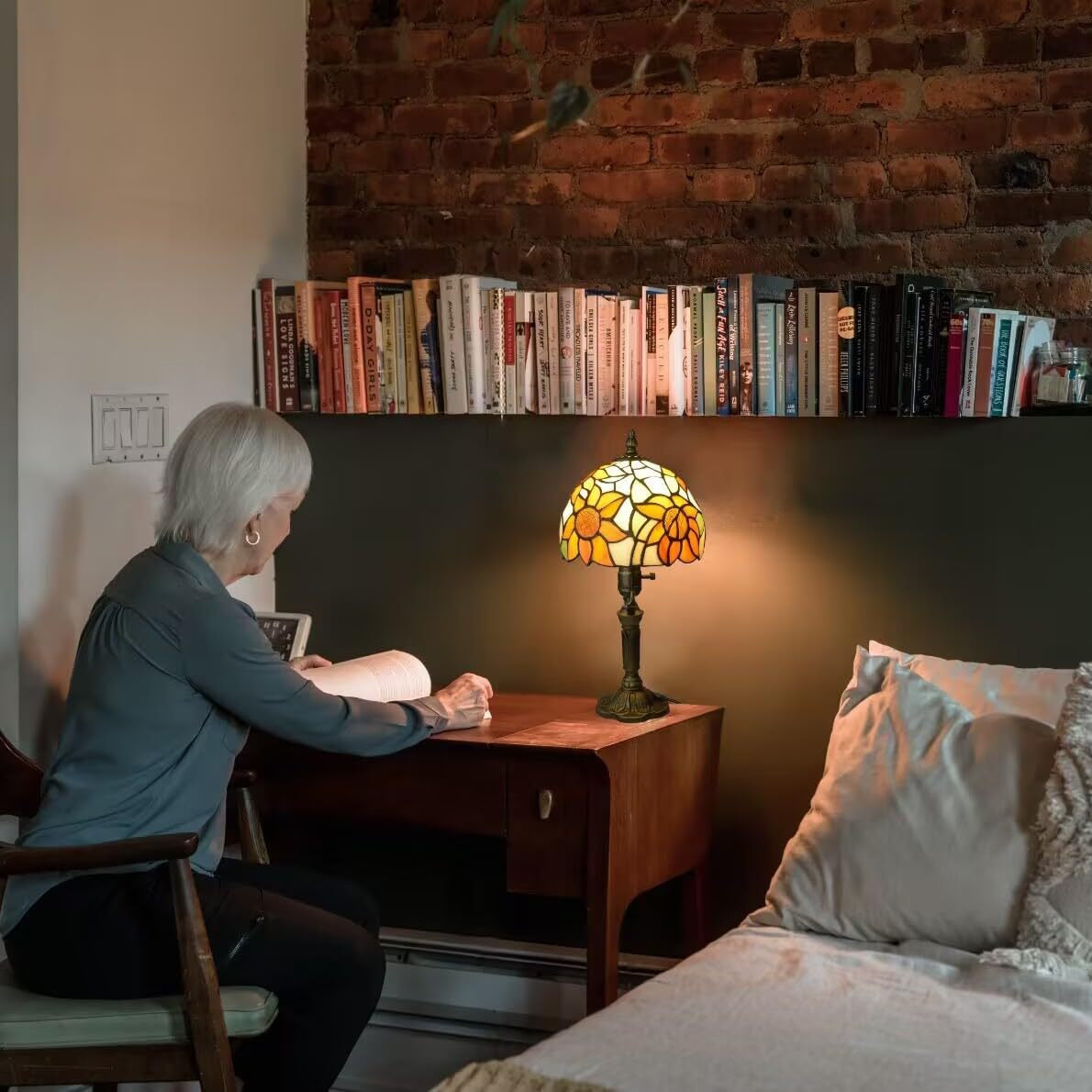 Dome Metal Glass Bedroom Table Lamp