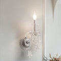 Candle Stainless Steel Crystal Wall Lamp