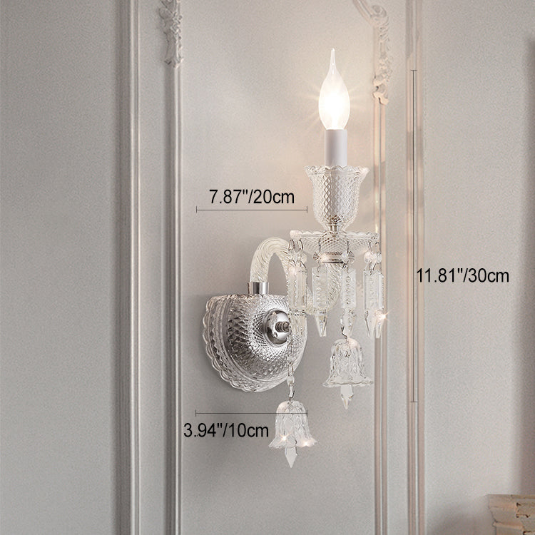 Candle Stainless Steel Crystal Wall Lamp