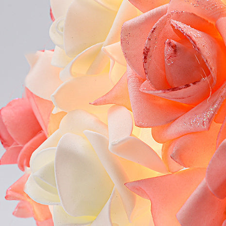 Flower Dome Fabric Metal Table Lamp