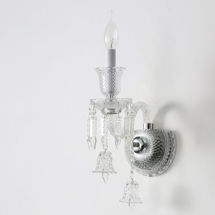 Candle Stainless Steel Crystal Wall Lamp