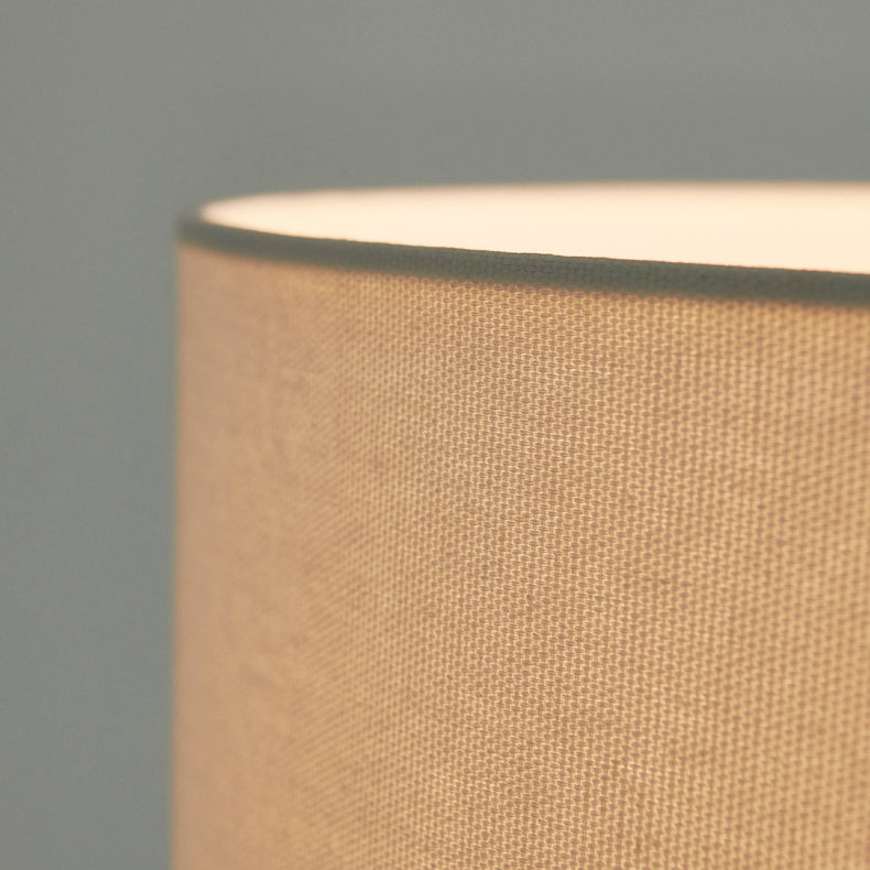 Cylinder Fabric Ash Wood Table Lamp