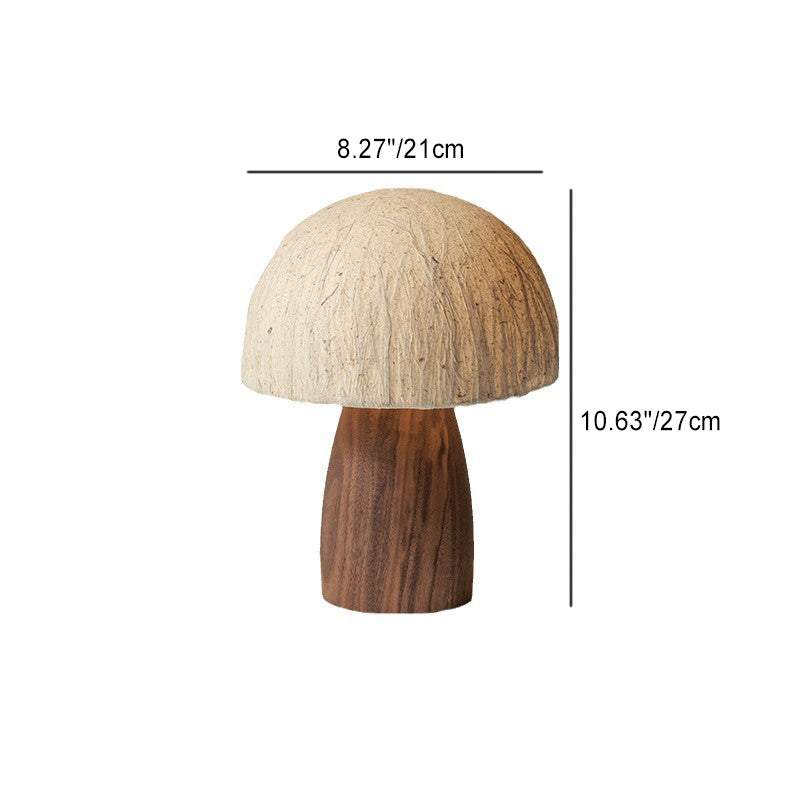 Mushroom Paper Solid Wood Table Lamp