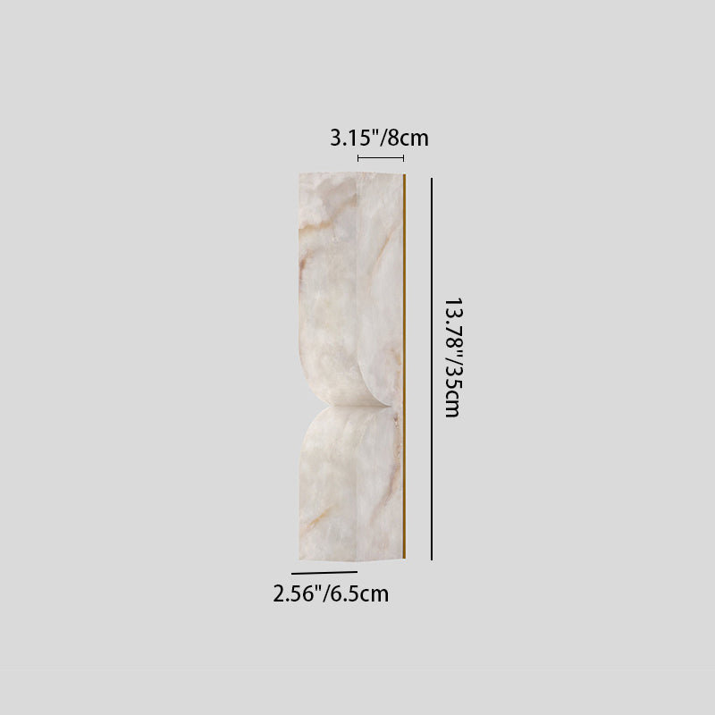 Rectangle Copper Marble Hallway Wall Lamp