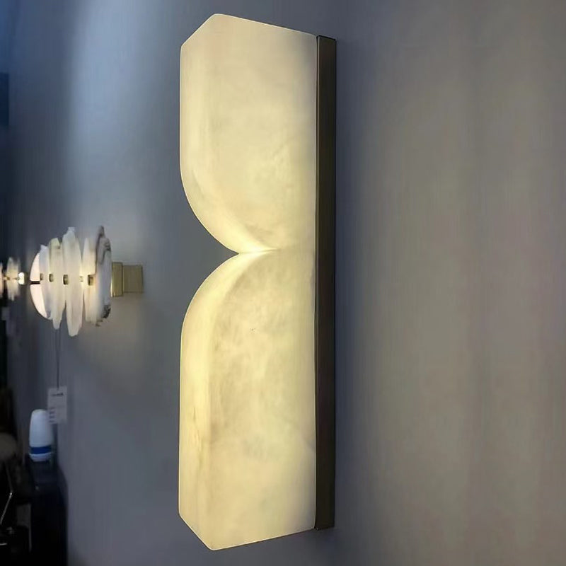 Rectangle Copper Marble Hallway Wall Lamp