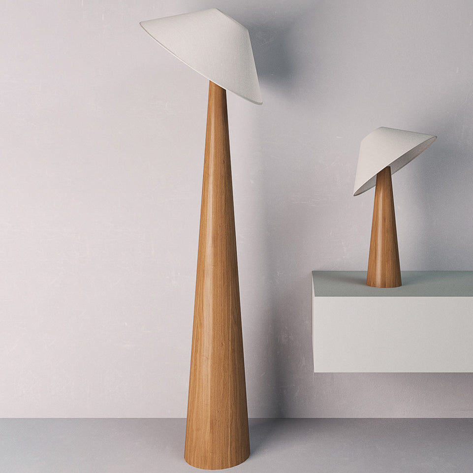 Traditional Vintage Cone Fabric Floor Lamp