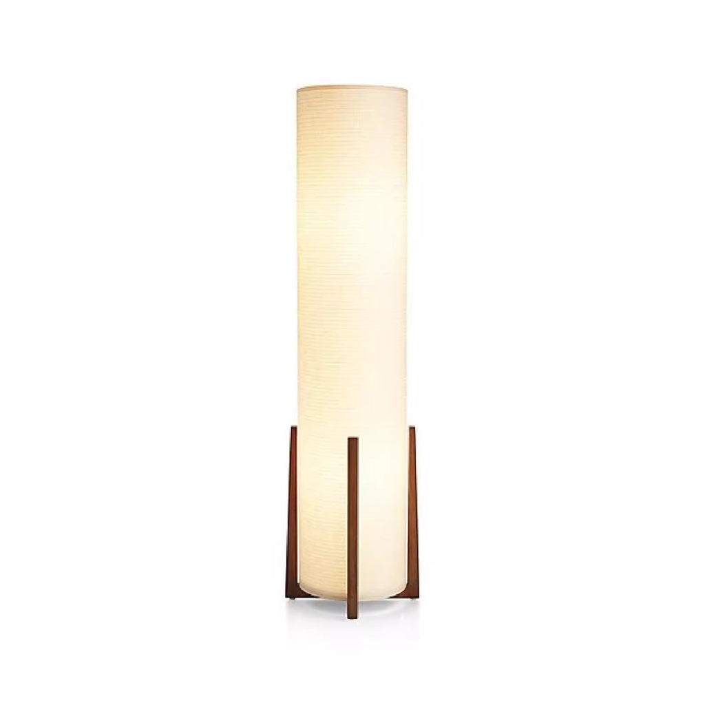 Traditional Japanese Cylinder Fabric Floor Lamp