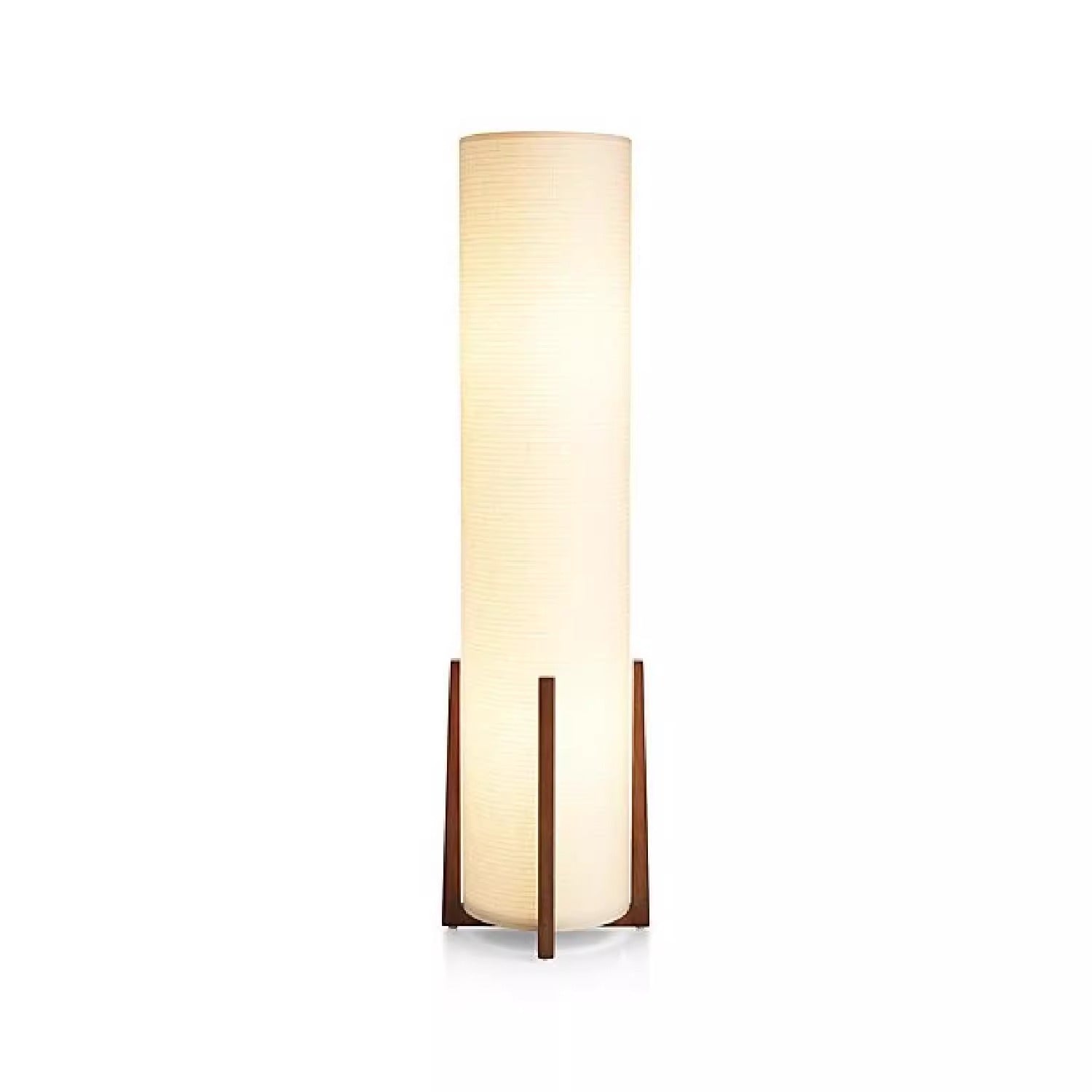 Traditional Japanese Cylinder Fabric Floor Lamp