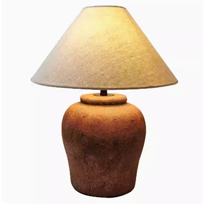 Frustum Cone Ceramic Fabric Table Lamp