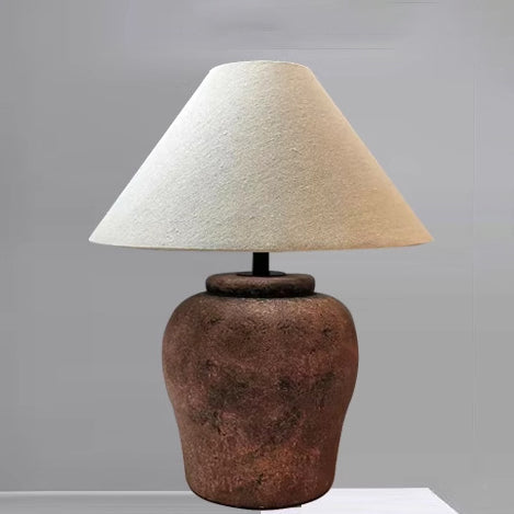 Frustum Cone Ceramic Fabric Table Lamp