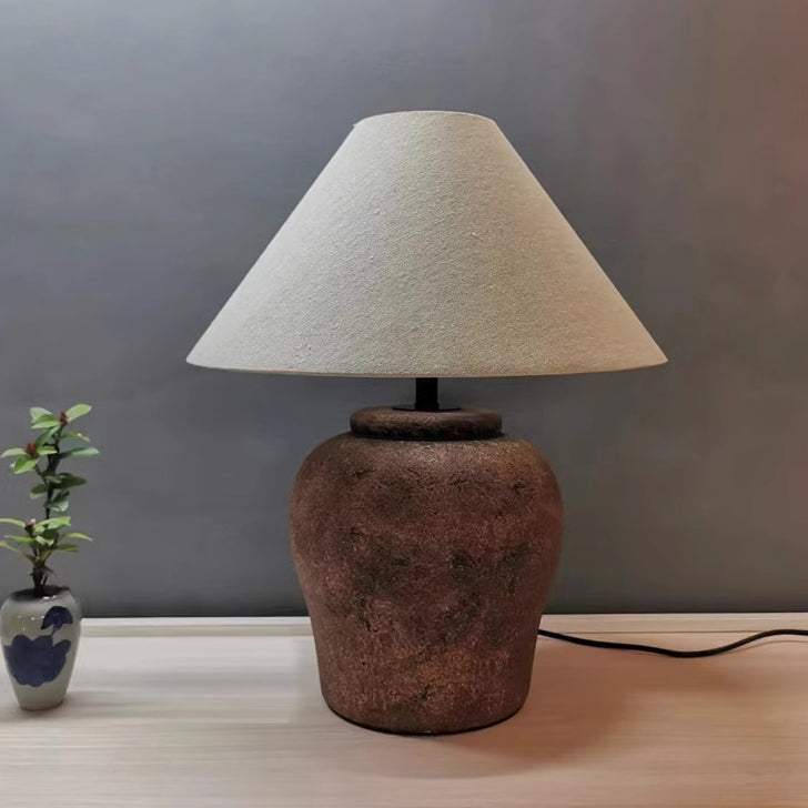 Frustum Cone Ceramic Fabric Table Lamp