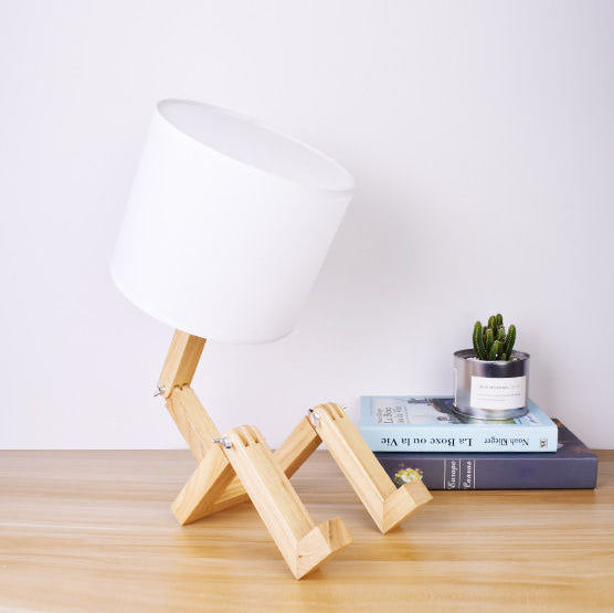 Humanoid Robot Fabric Solid Table Lamp