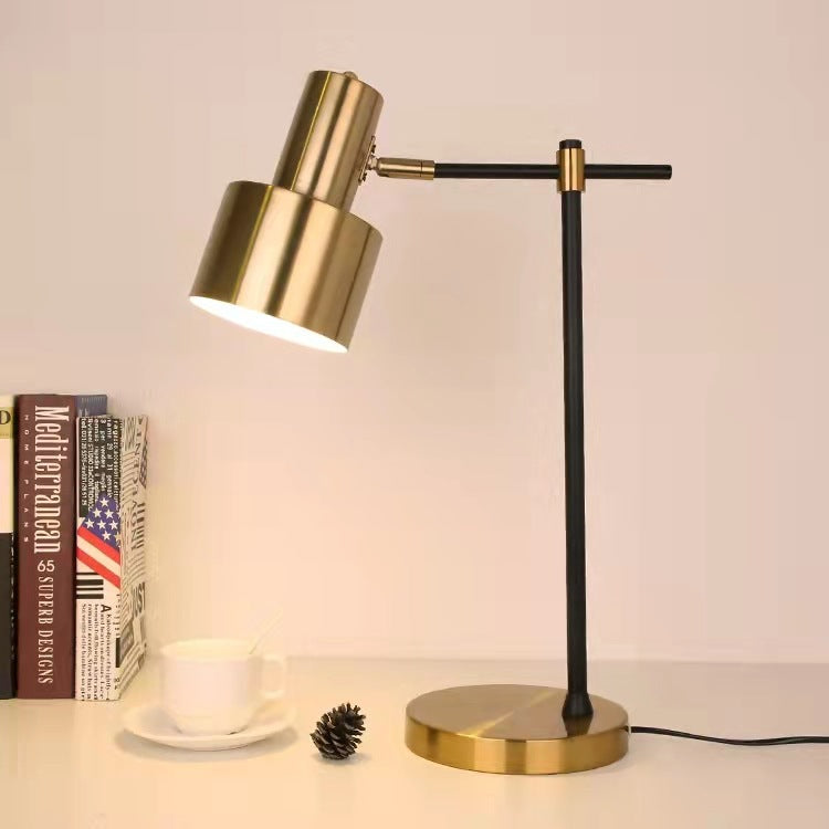 Cylinder Iron Metal Bedroom Table Lamp