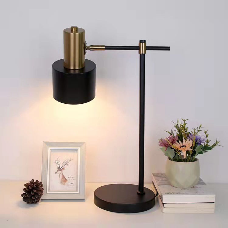 Cylinder Iron Metal Bedroom Table Lamp