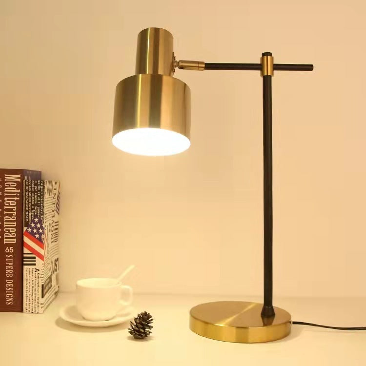 Cylinder Iron Metal Bedroom Table Lamp