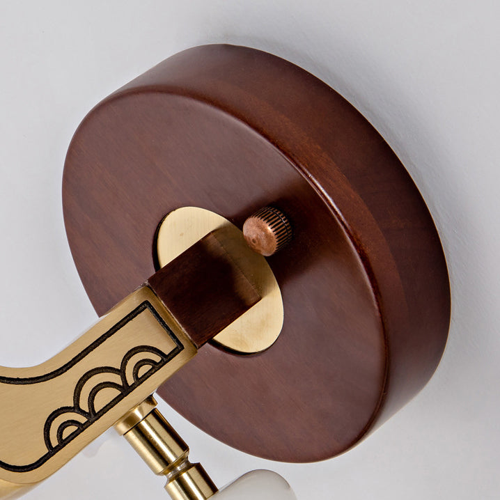 Round Ebony Copper Bedroom Wall Lamp