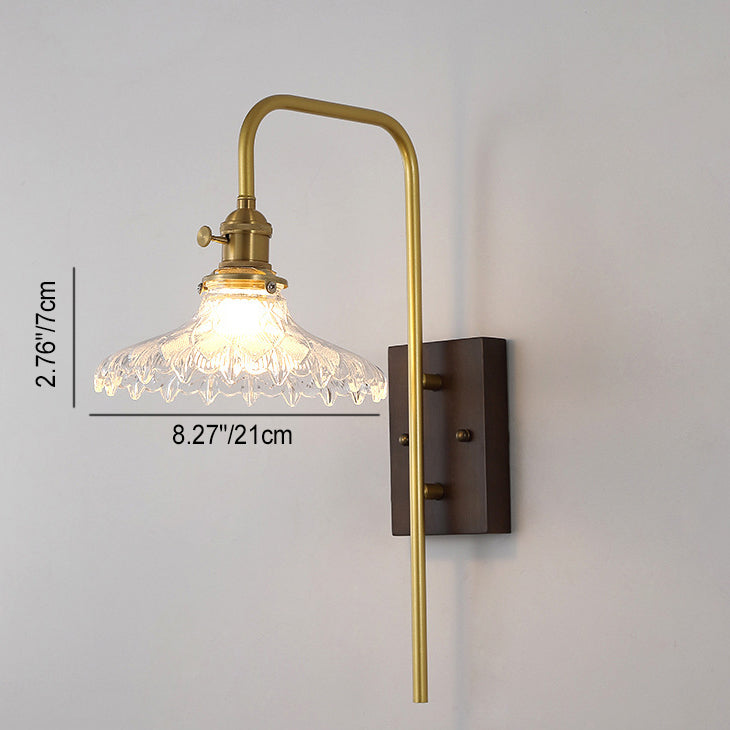 Flying Saucer Rubberwood Iron Wall Lamp