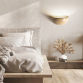 Hemisphere Yellow Travertine Bedroom Wall Lamp