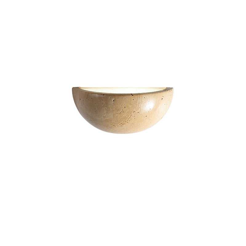 Hemisphere Yellow Travertine Bedroom Wall Lamp