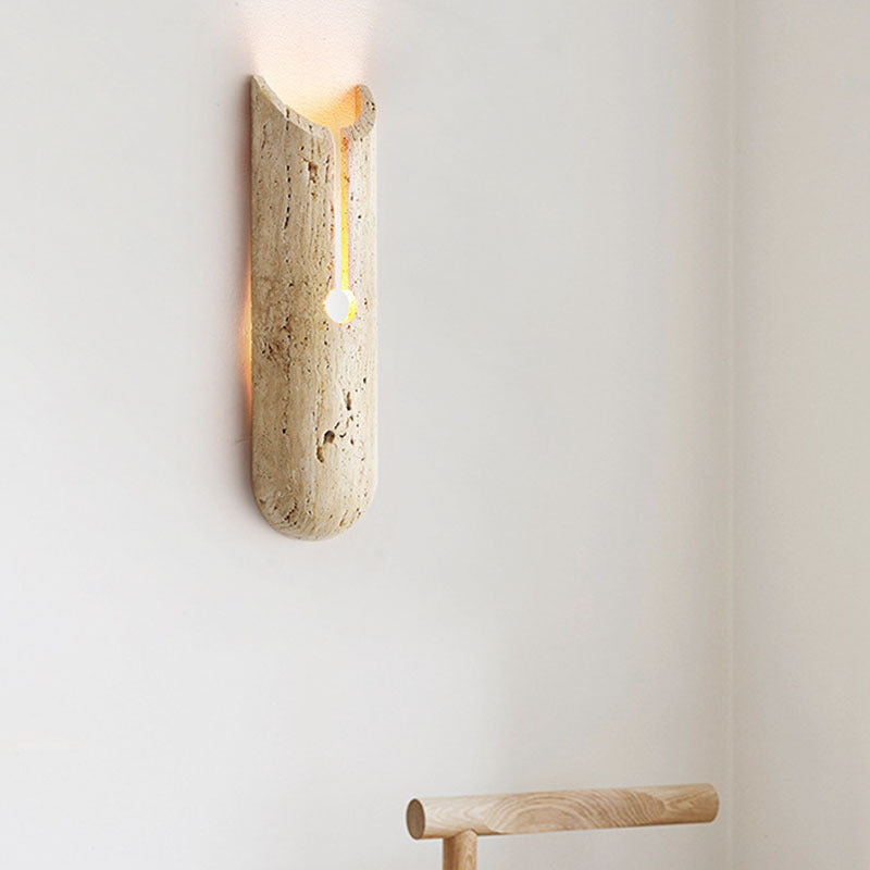 Rectangle Yellow Travertine Hallway Wall Lamp