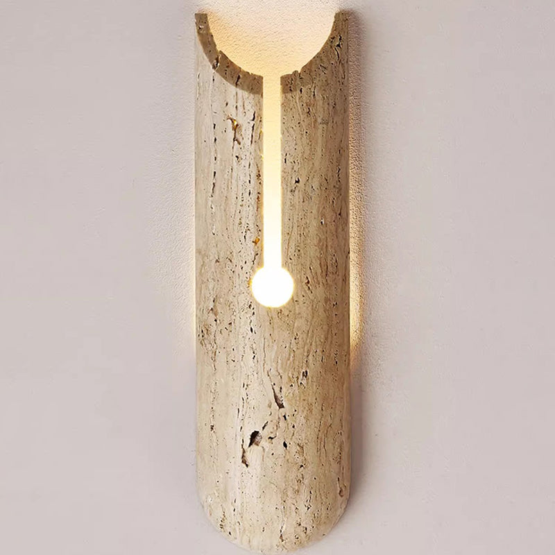 Rectangle Yellow Travertine Hallway Wall Lamp