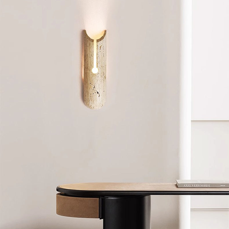 Rectangle Yellow Travertine Hallway Wall Lamp