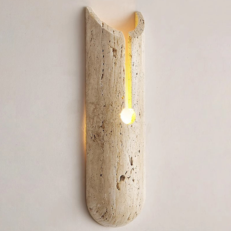 Rectangle Yellow Travertine Hallway Wall Lamp