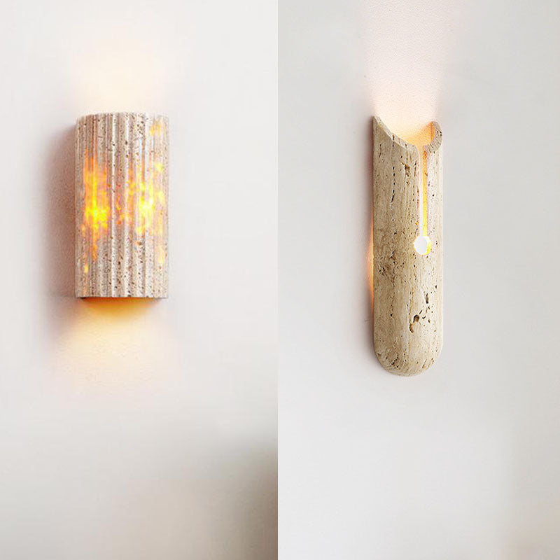 Rectangle Yellow Travertine Hallway Wall Lamp