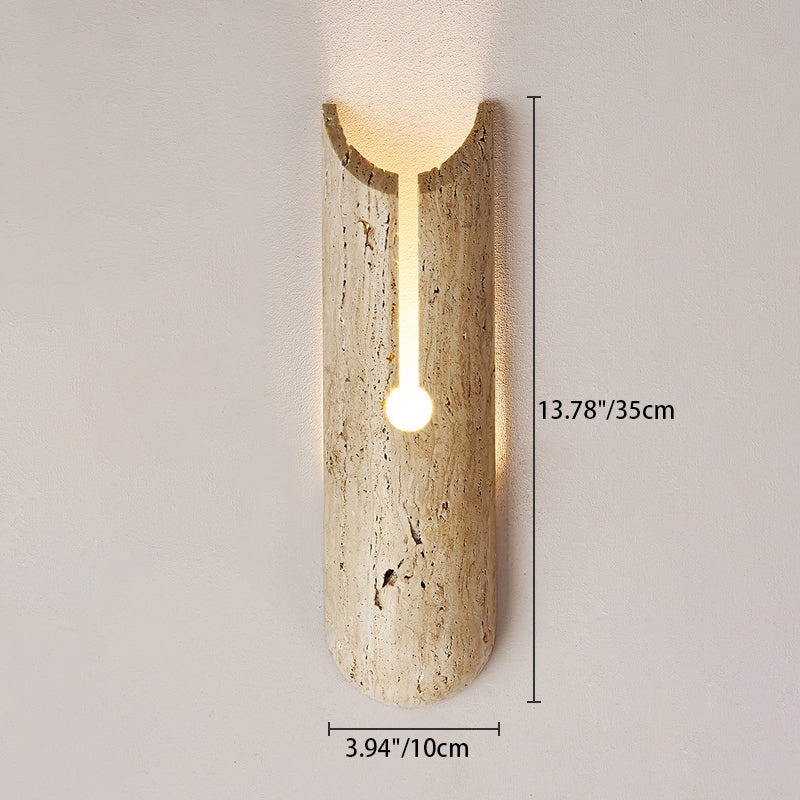 Rectangle Yellow Travertine Hallway Wall Lamp