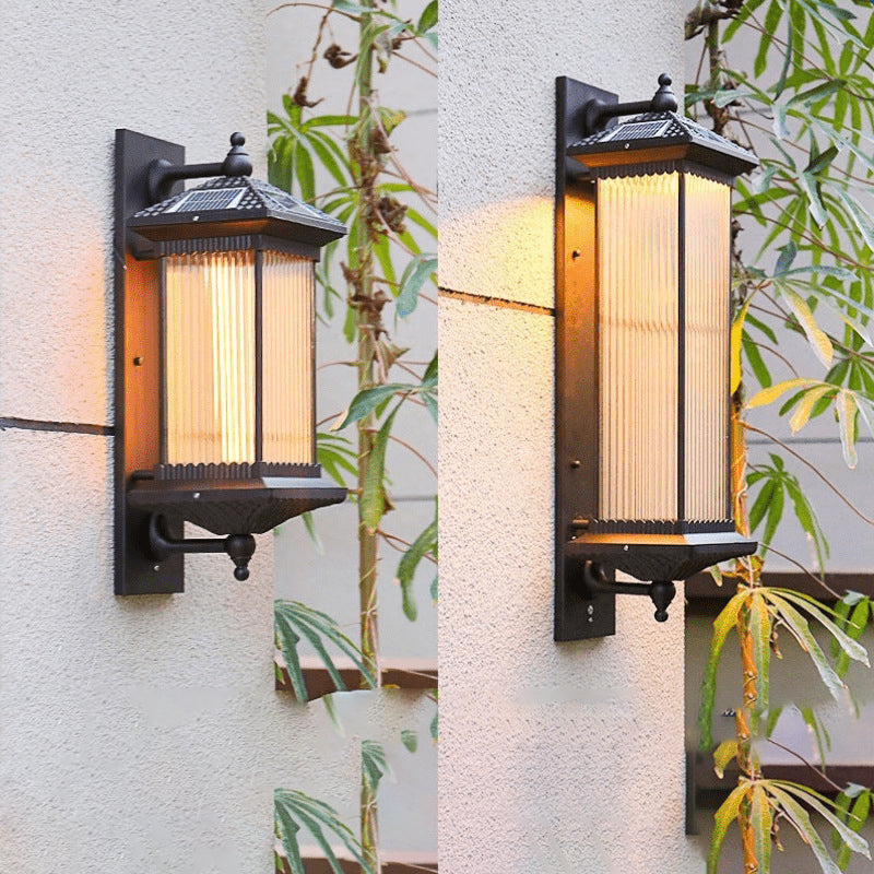 Rectangular Glass Metal Patio Outdoor Light