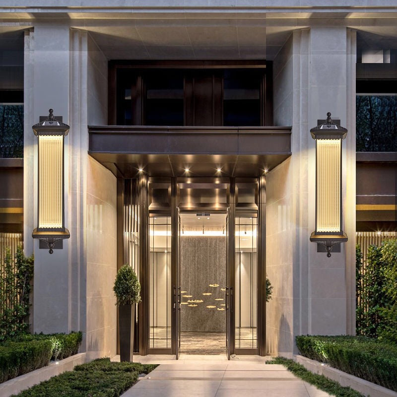 Rectangular Glass Metal Patio Outdoor Light