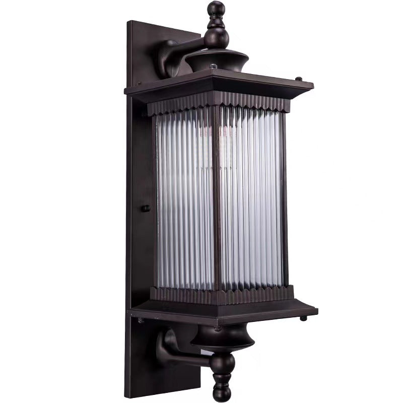Rectangular Glass Metal Patio Outdoor Light