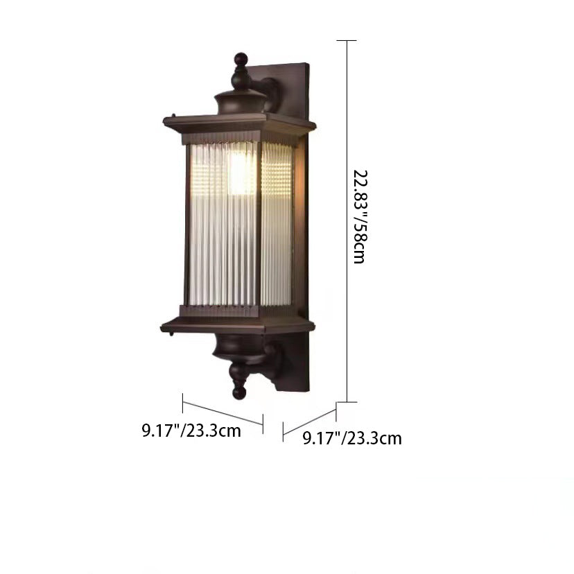 Rectangular Glass Metal Patio Outdoor Light