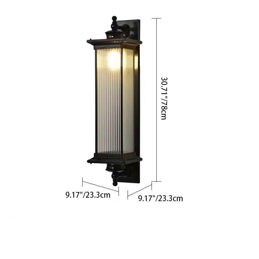 Rectangular Glass Metal Patio Outdoor Light