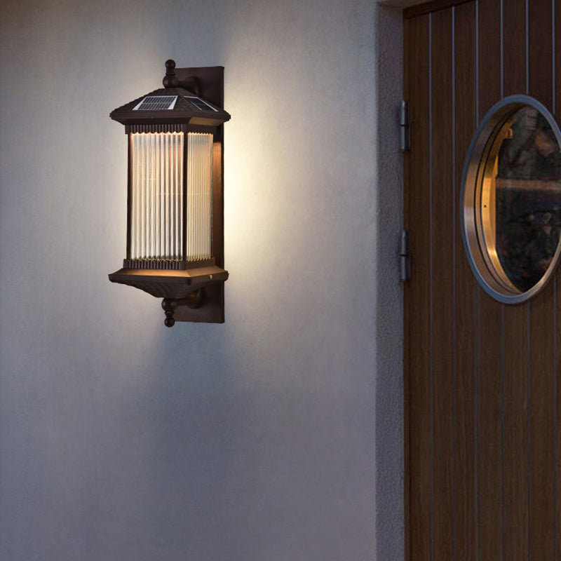 Rectangular Glass Metal Patio Outdoor Light