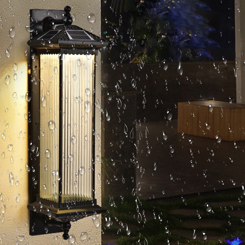 Rectangular Glass Metal Patio Outdoor Light