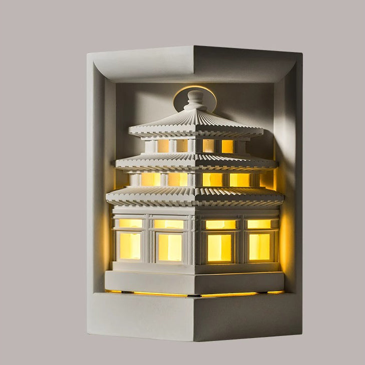 Loft Round Gypsum Hallway Wall Lamp