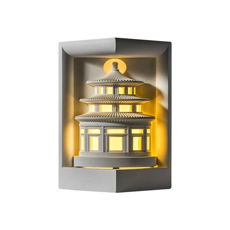 Loft Round Gypsum Hallway Wall Lamp