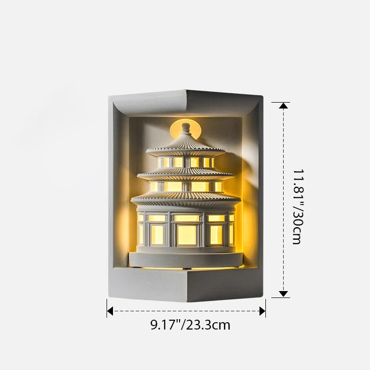 Loft Round Gypsum Hallway Wall Lamp