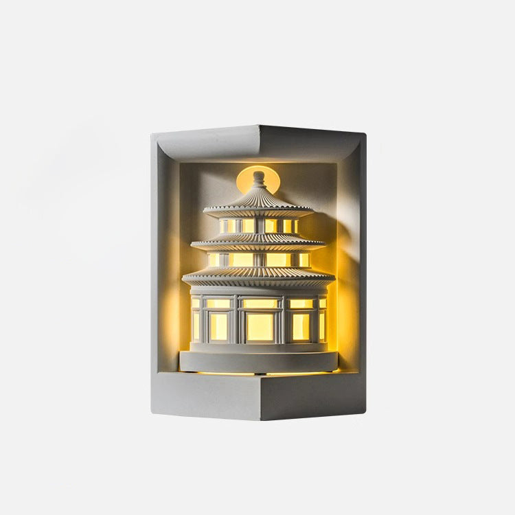 Loft Round Gypsum Hallway Wall Lamp
