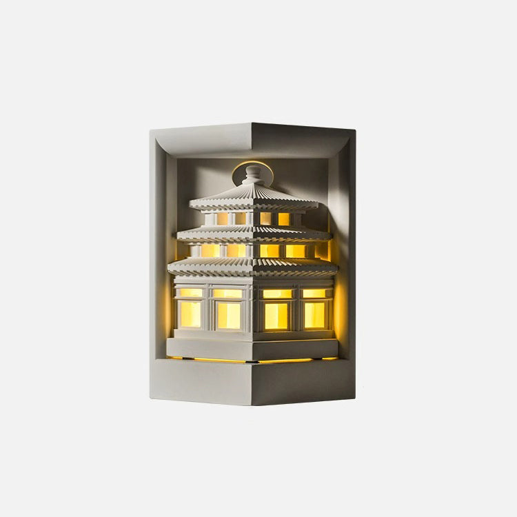 Loft Round Gypsum Hallway Wall Lamp
