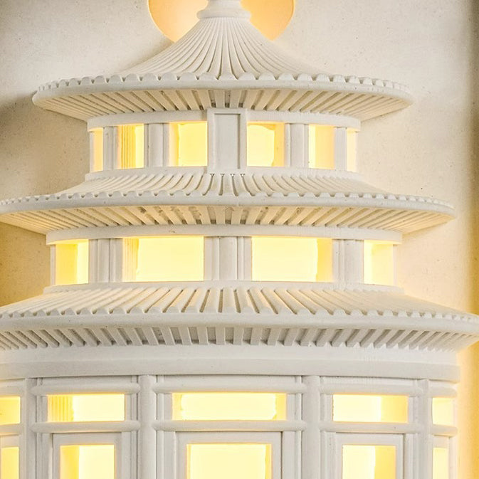 Loft Round Gypsum Hallway Wall Lamp