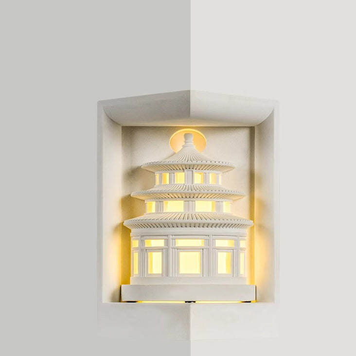 Loft Round Gypsum Hallway Wall Lamp